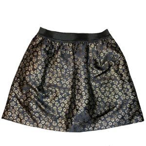 NEW Crewcuts Navy Blue Gold Floral Metallic Skirt Size 6-7